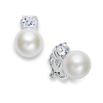 Ralph Lauren | 珍珠与水晶银色耳夹商品图片,独家减免邮费