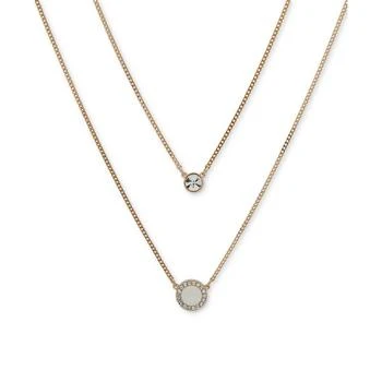 DKNY | Gold-Tone Crystal & Color Inlay Layered Pendant Necklace, 16" + 3" extender,商家Macy's,价格¥283