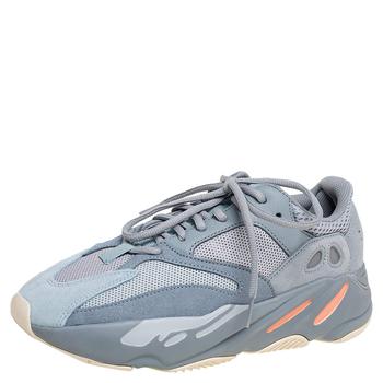 yeezy slide真假, YEEZY | Yeezy x Adidas Grey/Blue Leather And Suede Boost 700 Inertia Sneakers Size 41 1/3商品图片 5折