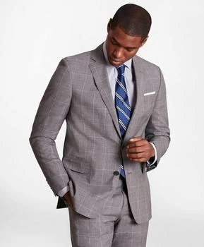 推荐Brooks Brothers Regent-Fit Windowpane Wool Suit Jacket商品