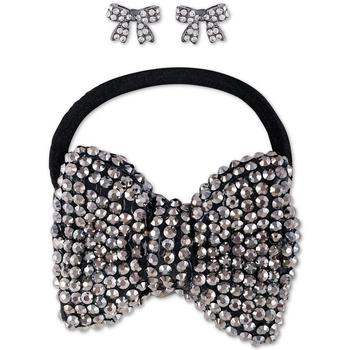 商品Crystal Bow Stud Earrings & Stretch Headband Set图片