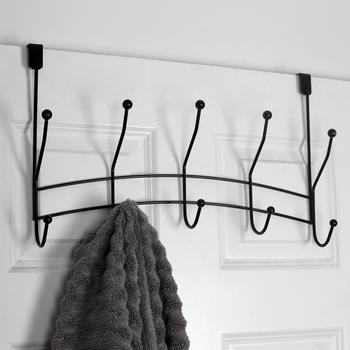 商品Home Basics | Home Basics Shelby 5 Hook Over the Door Hanging Rack, Black,商家Premium Outlets,价格¥136图片