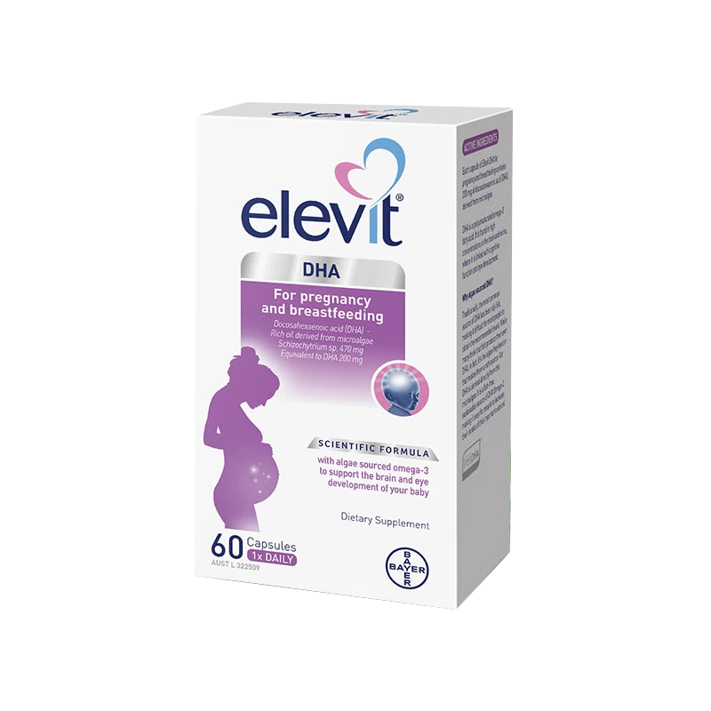 Bayer | 澳洲Elevit爱乐维 进口孕哺乳期藻油软胶囊 孕妇专用孕期哺乳期营养60粒 9.2折, 包邮包税