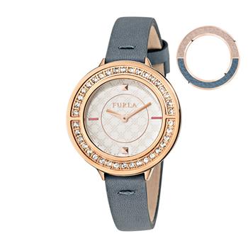 推荐Furla Women's Club White Dial Calfskin Leather Watch商品