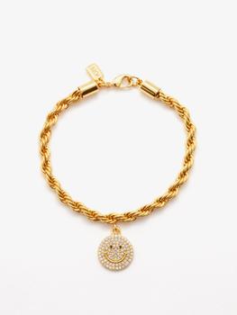 商品Smiley-pendant 18kt gold-plated bracelet图片