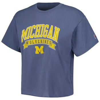 League Collegiate Wear Michigan Banner Clothesline Cropped T-Shirt - Women's