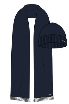 Hugo Boss | BOSS - FRIZZANTE SET Dark Blue Hat and Scarf Boxed Set in Wool, Cashmere Blend 50482652 404商品图片,满$175享9折, 满折