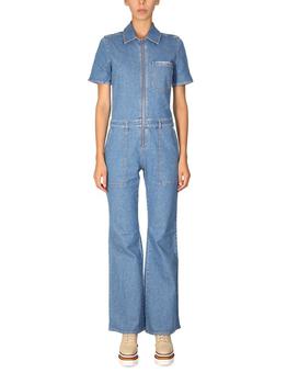 推荐Stella McCartney Front-Zip Denim Jumpsuit商品