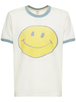 Re/Done | Smile Print Cotton Jersey T-shirt 5.9折×额外7.5折, 额外七五折