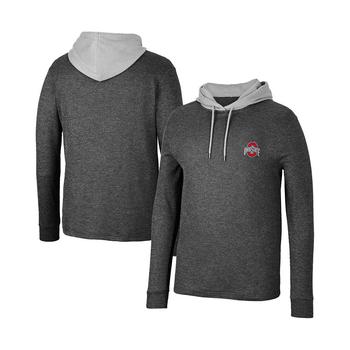 Colosseum | Men's Black Ohio State Buckeyes Ballot Waffle-Knit Thermal Long Sleeve Hoodie T-shirt商品图片,
