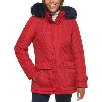 Tommy Hilfiger | Women's Quilted Hooded Faux-Fur-Trim Coat商品图片,3.9折