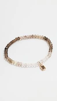 Sydney Evan | 14k Emerald Cut Marquise Eyecharm Bracelet On Shaded Smokey Quartz Faceted Rondelle,商家Shopbop,价格¥3512