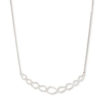 Givenchy | Silver-Tone Crystal Open Frontal Necklace, 16" + 3" extender,商家Macy's,价格¥506