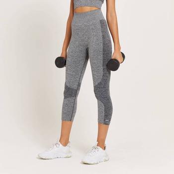 Myprotein | MP Women's Curve High Waisted 3/4 Leggings - Grey Marl商品图片,7.3折起, 满$1享6.5折, 满折