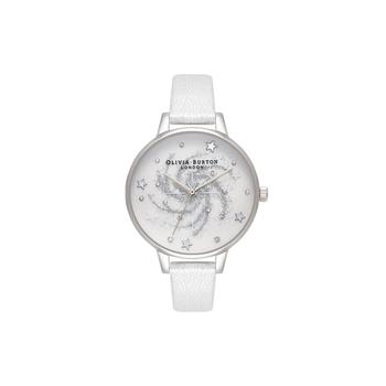 Olivia Burton | Women's Celestial Silver-Tone Leather Strap Watch, 34mm商品图片,5折