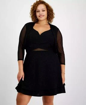 City Studios | Trendy Plus Size Glitter Open-Front Shrug,商家Macy's,价格¥227