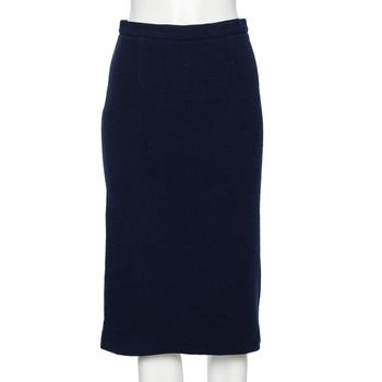 ROLAND MOURET, [二手商品] ROLAND MOURET | Roland Mouret Navy Blue Wool Crepe Pencil Skirt M商品图片 2.7折
