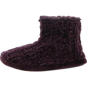 Dearfoams Womens Cable Knit Faux Fur Lined Bootie Slippers product img