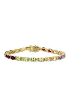 DELMAR | Yellow Gold Plated Sterling Silver Multi-Color Gemstone Bracelet\n,商家Nordstrom Rack,价格¥2542