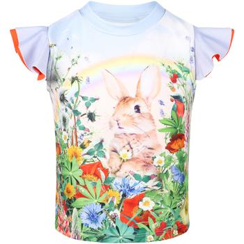 推荐Bunny cuteness flutter sleeves uv swim top in light blue商品