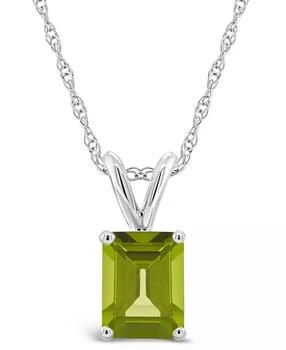 Macy's | Peridot (1-3/4 ct.t.w) Pendant Necklace in 14K White Gold,商家Macy's,价格¥2468