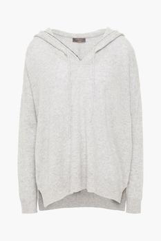 N.PEAL | Bead-embellished mélange cashmere hoodie商品图片,6.5折