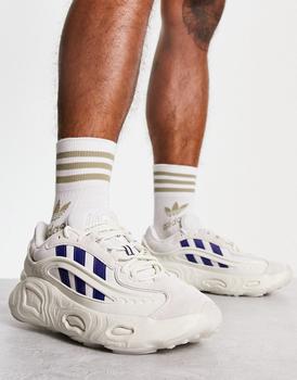 推荐adidas Originals 'Preppy Varsity' Oznova trainers in off white and navy stripes商品