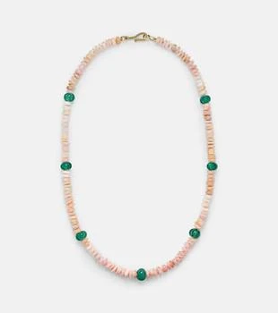 Ileana Makri | 9kt gold beaded necklace with opals and jade,商家MyTheresa,价格¥12113