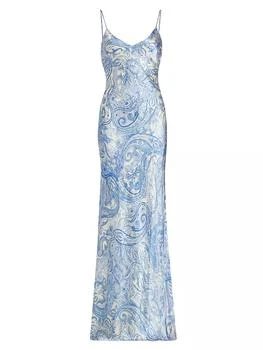 L'Agence | Serita Paisley Silk Slipdress,商家Saks Fifth Avenue,价格¥4689