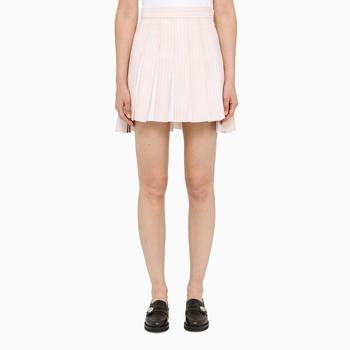 Thom Browne | Pink and white pleated skirt商品图片,3.9折