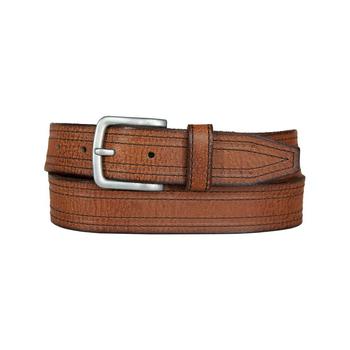 推荐Men's Antique-Like Leather Belt with Darker Stitching Detail商品