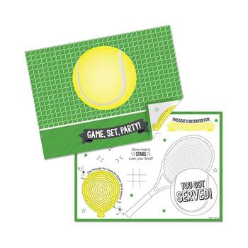 商品You Got Served - Tennis - Paper Tennis Ball Birthday Party Coloring Sheets - Activity Placemats - Set of 16图片