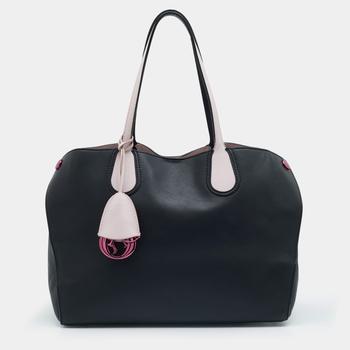 迪奥托特包, [二手商品] Dior | Dior Black/Pink Leather Addict Shopping Tote商品图片 