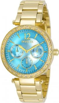 推荐Angel Quartz Crystal Blue Dial Yellow Gold-tone Ladies Watch 29928商品