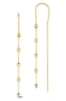 Ember Fine Jewelry | 14K Gold Threader Bead Chain Drop Earrings,商家Nordstrom Rack,价格¥2071