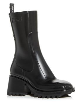 商品Chloé | Women's Betty Block Heel Platform Rain Boots,商家Bloomingdale's,价格¥3729图片