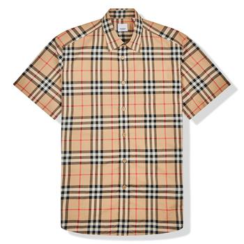 burberry短袖, Burberry | Burberry Short Sleeve Poplin Check Shirt商品图片 