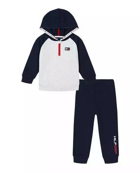 Tommy Hilfiger | Toddler Boy 1/4-Zip Fleece Colorblock Hoodie and Joggers, 2-Piece Set,商家Macy's,价格¥237