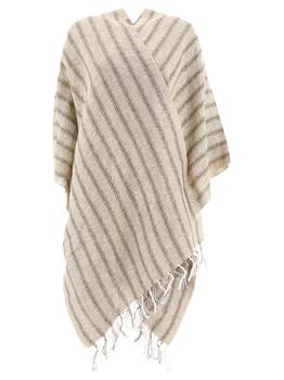 brunello cucinelli jacket, Brunello Cucinelli | Striped lamé cape商品图片 7.2折