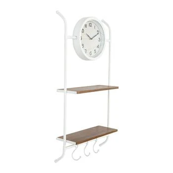 Storied Home | Wall Clock with Shelves and Hooks,商家Macy's,价格¥898
