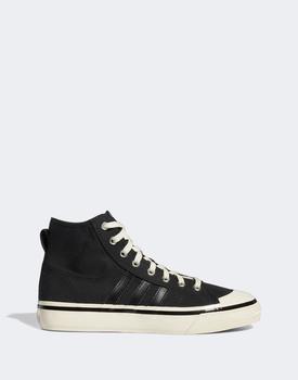 阿迪达斯男鞋帆布鞋, Adidas | adidas Originals Nizza Hi RF 74 trainers in black商品图片 