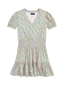 推荐Lauren Childrenswear Girls 7 16 Floral Faux Wrap Cotton Jersey Dress商品