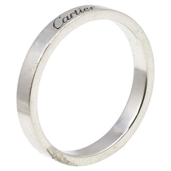 美国卡地亚戒指, [二手商品] Cartier | Cartier C de Cartier Platinum Wedding Band Ring Size 59商品图片 4.4折, 满1件减$100, 满减