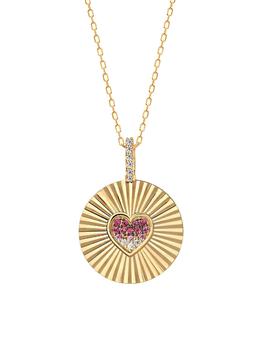 Gabi Rielle推荐, Gabi Rielle | Love In Bloom 14K Gold Vermeil Sterling Silver & Crystal Heart Pendant Necklace商品图片 6折