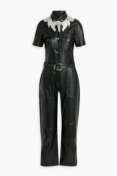 商品Muubaa | Belted leather jumpsuit,商家THE OUTNET US,价格¥3391图片