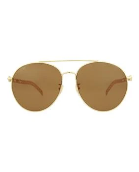 Gucci | Round/Oval-Frame Metal Sunglasses 2.6折×额外9折, 独家减免邮费, 额外九折
