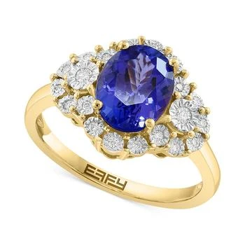 Effy | EFFY® Tanzanite (1-5/8 ct. t.w) & Diamond (1/8 ct. t.w.) Oval Halo Ring in 14k Gold,商家Macy's,价格¥27903