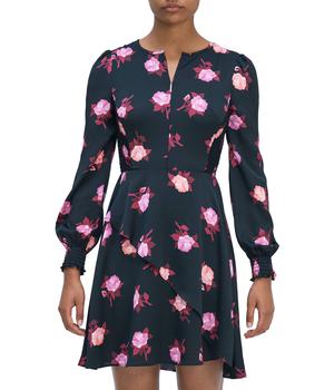 Kate Spade衣服, Kate Spade | Rose Garden Smoked Satin Dress商品图片 3折