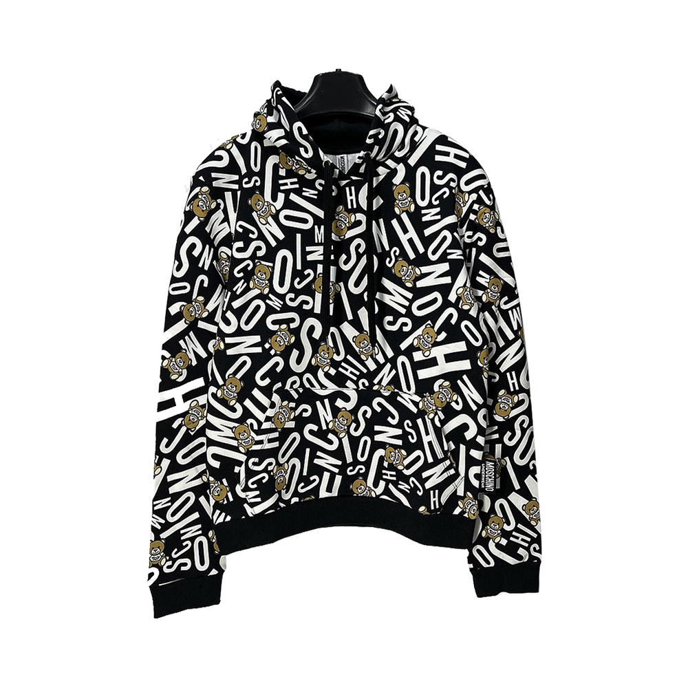 Moschino | MOSCHINO 女士黑色棉质连帽卫衣 ZT1719-9005-1555商品图片,独家减免邮费