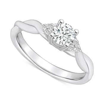 Macy's | Diamond Twist Engagement Ring (1/2 ct. t.w.) in 14k White, Yellow or Rose Gold,商家Macy's,价格¥26289